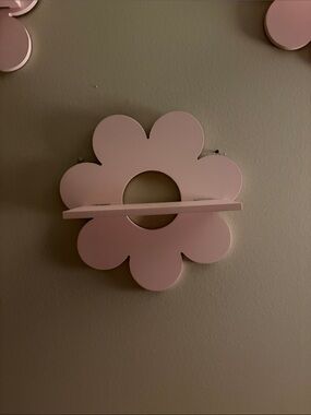 Pink Flower Wall Shelf